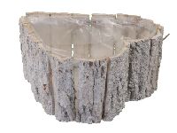 Pflanzherz Rinde WEISS GEWASCHEN 22x22x10cm 266765