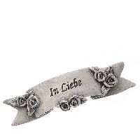 Schriftrolle grau 74893 Poly 12x3x1,5cm  In Liebe