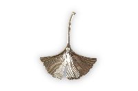 Ginkgo Blatt Metall CHAMPAGNER 21421064 7x5,8cm mit Öse zum Auffädeln