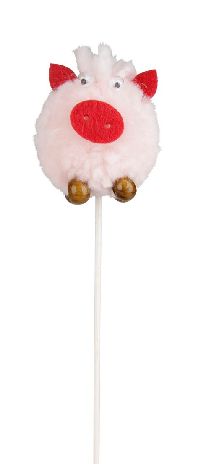 Glücksschwein Stecker ROSA  21764317 Ø4cm GL:28cm