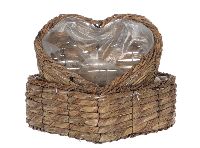 Herz Pflanzkorb S/2 natur 862133750 35x33x12cm / 27x24x10cm