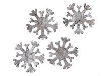Schneeflocken Birkenrinde weiss gewischt Ø5cm