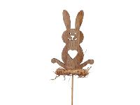 Hasenstecker Herzlein BRAUN  371692 6x8cm Holz