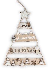Spruchtafel Weihnachten BRAUN-WEISS 22894226 29x0,5x51cm Holz Dekohänger