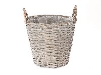 Korb mit Henkel GRAU-WEISS 862354005 Ø26cm H22cm