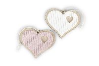 Herz Corduroy ROSA-WEISS 23761261 Hänger Holz-Kordstoff