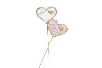 Herz Corduroy ROSA-WEISS 23761341 Stecker Holz-Kordstoff
