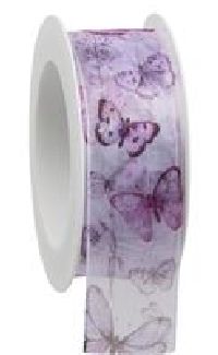 Band Mariposas - Schmetterling flieder 587a 62 B:40mm L:18m formstabile Kante