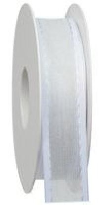 Band Champagner - Organzaband WEISS X347 01 B:25mm L:20m formstabile Kante