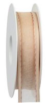 Band Champagner - Organzaband IVORY X347 25 B:25mm L:20m formstabile Kante