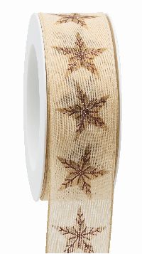 Band Fixsterne cognac 623a 027 B:40mm L15m mit Drahtkante