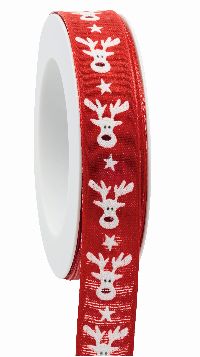 Band Rentiere rot-weiss X982 20 B:25mm L:20m formstabile Kante