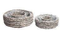 Pflanzring S/2 grau-weiß  Ulmenzweig Ø30x11cm + Ø40x13cm