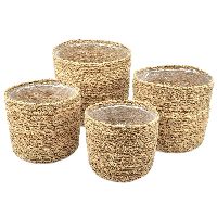 Korb Seegras S/4 Ø19xH18cm natur 46 090 Ø13xH12cm Ø15x14cm Ø17xH17cm