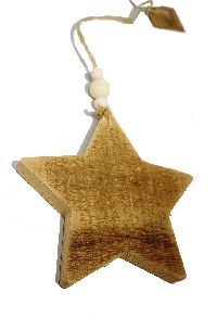 Holzstern LA PERLA zum Hängen NATUR 862431004 15x1,5cm