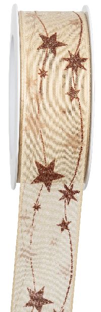 Band Glitzergirlande sand-kupfer 729a 027 B:40mm L:15Meter mit Draht