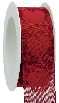 Band Herzblut - Herzband rot 483a 20. Kante B:40mm L:15Meter mit formstab.