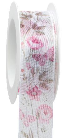 Band Summer Paradise rosa 682a225 formstabile Kante B:40mm L:15m Organzaband bedr.